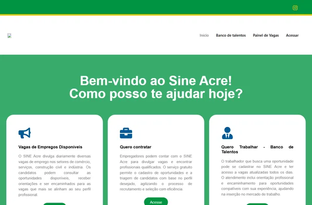 Site do SINE Acre
